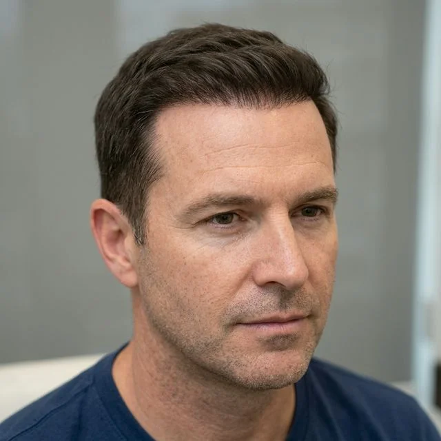 Nachher: Haartransplantation Ergebnis bei Patient T.R.